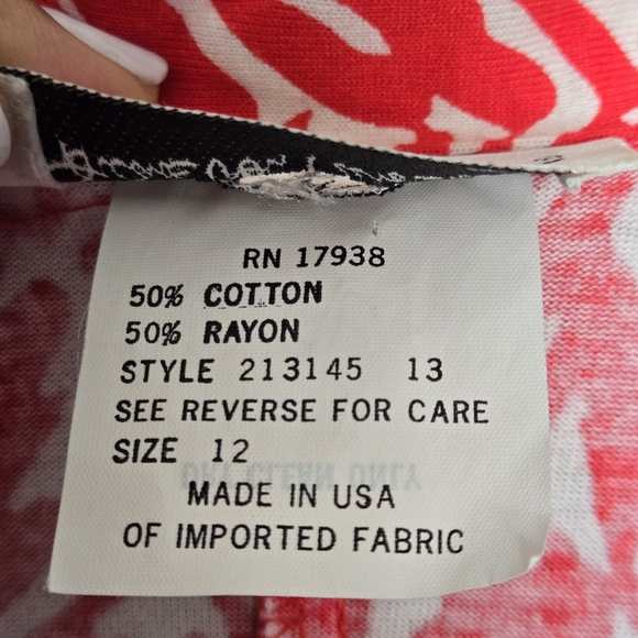 Vintage Diane Von Furstenberg Red & White Patterned Women's Wrap Midi Dress 12 - Picture 7 of 13